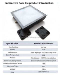 Piste de danse interactive LED RVB colorée 30x30 pour intérieur, idéale pour salles de jeux, dalles de sol LED, prix usine - Product Image 4