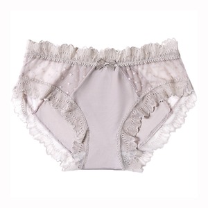 ملابس داخلية نسائية قطن متوسط الخصر ناعم الدانتيل تنفس سراويل داخلية مطاطية مريحة للسيدات - Product Image 6