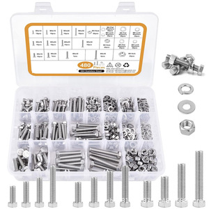 480pcs 304 Stainless Steel Hex Bolts Nuts Washers Kit <b>Boxed</b> Standard <b>Tool</b> <b>Set</b> - Product Image 1
