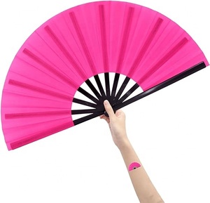 Abanicos plegables de bambú grandes para hombres/mujeres, accesorios pintados a mano para Rave Festival Drag Queen, actuación, regalo japonés chino - Product Image 4