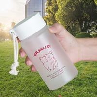 Kecolove botol air dapat didaur ulang siswa, hadiah sekolah bunga aster Mini lucu yang dapat disesuaikan 480ml dengan pegangan