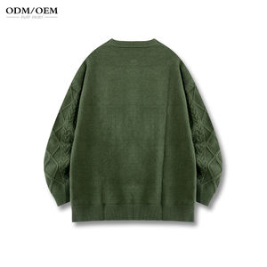 Suéter Personalizado con Logotipo OEM y ODM para Hombre, Suéter de Punto con Estampado en Relieve, Jersey de Punto de Manga Larga, Suéter de Punto Personalizado de Algodón para Hombre de Invierno - Product Image 2