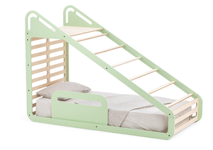 Cadre de lit double en bois pour enfants - Cadre de marche au sol Montessori, cadre d'escalade, meubles de chambre d'enfant - Product Image 4