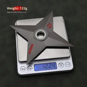 Pour <span class=keywords><strong>NINJA</strong></span> inspiré du vent démon Shuriken pistolet modèle en métal avec gravure plaquée rotatif Shuriken arme périphérique - Product Image 5