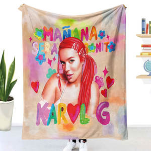 Venta superior Dibujos animados Impreso Popular Cantante <span class=keywords><strong>Karol</strong></span> <span class=keywords><strong>G</strong></span> Fans Mantas Manana Sera Bonito Manta de felpa - Product Image 3