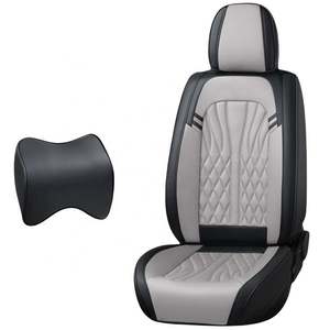 Housse de siège en similicuir imperméable de luxe, ensemble complet de 5 sièges, protections avant et arrière, ajustement universel pour voitures, imperméable de luxe - Product Image 3