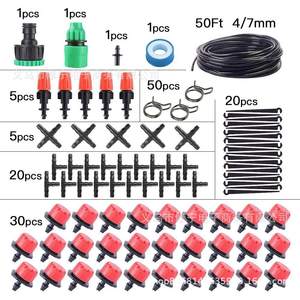 Kit de riego por goteo, tubo de 50 pies y 4/7 mm con 30 boquillas para jardín, balcón, macetas, fácil instalación - Product Image 1