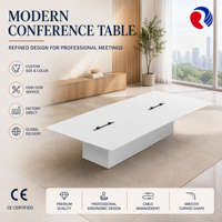 Table de réunion avec plateau en bois et pieds en métal pour mobilier de bureau commercial et salle de réunion longue pour plusieurs personnes