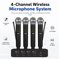 Système de microphone sans fil 4 canaux UHF KU44 pour chant, système de microphone de haute qualité, audio professionnel pour scène live, répétition de groupe