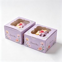 Boîte d'emballage en papier pour gâteau avec logo personnalisé, impression couleur, boîtes carrées pour gâteau et pain avec fenêtre, emballage alimentaire de qualité alimentaire pour dessert