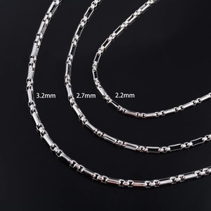 Collar de Acero Inoxidable con Cadena Larga Cuadrada <span class=keywords><strong>para</strong></span> Mujer y Hombre, Color Plateado, Joyería Sencilla, Accesorios, Gargantilla - Product Image 3