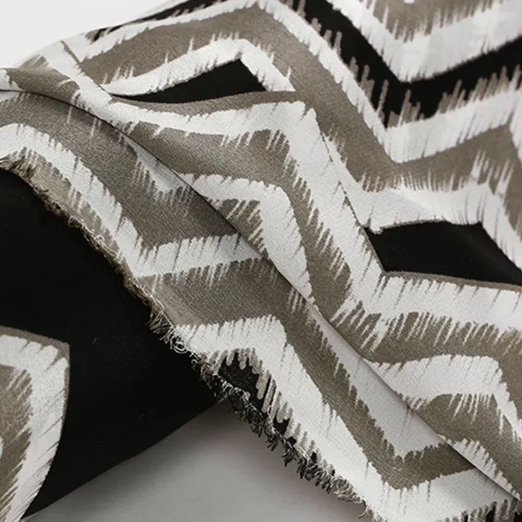 New popular wax pattern digital floral printed chiffon and silk fabric set
