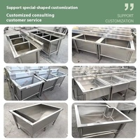 Lavage de plats/légumes décongélation évier de cuisine de restaurant commercial à fente unique en acier inoxydable sur mesure pour hôtels restaurants
