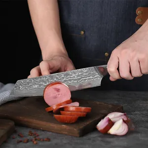 Conjunto de facas de cozinha profissional, conjunto de facas multifuncionais com cabo g10 e damascus