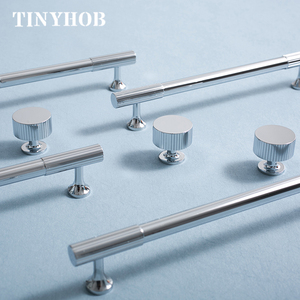 Chrome brillant lignes Verticales En Laiton Massif Tiroir Boutons T bar Poignée Chambre Poignées D'armoires de Cuisine Porte Poignée C-4449 - Product Image 6