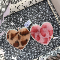 Nouveau 10CM Léopard Pompon Porte-clés Tissé Anime Boule Moelleuse Fausse Fourrure De Lapin En Peluche Coeur Porte-clés Sac Pendentifs Coffre-fort Voiture Porte-clés Cochon