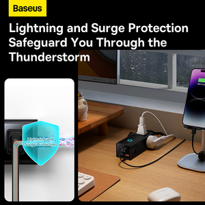 100% orijinal Baseus PowerCombo dijital PowerStrip 3AC + 2U + 2C 65W ile 1.5m güç kablosu CN fiş sürümü stokta hazır - Product Image 5