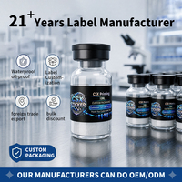Étiquettes personnalisées haut de gamme imperméables pour petits flacons, autocollants pour flacons de sérum, forme personnalisée pour flacons en verre de 3 ml, 5 ml, 10 ml, papier holographique