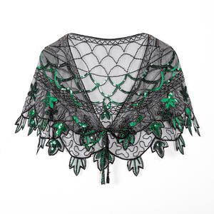 Personalizado de lujo <span class=keywords><strong>Bolero</strong></span> 1920s traje de <span class=keywords><strong>fiesta</strong></span> Vintage moda mujer lentejuelas boda capa de gran tamaño nupcial capa chales para mujer - Product Image 3