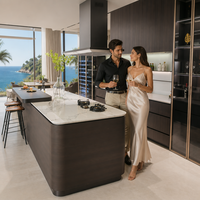 Armoire de rangement extérieure en aluminium de qualité marine, unité de garde-manger modulaire, meuble de luxe pour maison de bord de mer, résistant à l'humidité