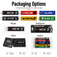 Porte-clés brodés personnalisés sur le thème de la course, étiquettes de vol personnalisées pour accessoires de voiture et moto, vente en gros directe usine