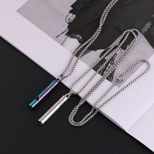 Collier sifflet style Hip Hop en alliage de zinc, pendentif unisexe, chaîne de pull tendance, coloré blanc K - Product Image 3