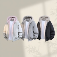 Nouvelle Doudoune Homme 2026 Style Rétro Américain avec Col Moelleux et Capuche, Manteau Parker Décontracté et Ample Tendance pour l'Hiver