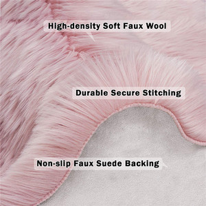 Australia Sheepskin-Like Machine Washable Microfiber Area Rug Plush Pile <strong>Chair</strong> <strong>Cover</strong> for Bedroom and Living Room - Product Image 6