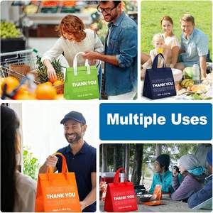 定制一次性无纺布食品外卖冷热饮咖啡包装袋保温餐厅外卖袋用于送杯 - Product Image 6