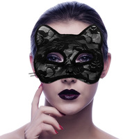 Masque de chat sexy en plastique/laçage pour Halloween, cosplay, mascarade, carnaval, fête, spectacle de scène, blanc et noir