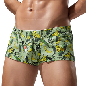 Ropa interior de <span class=keywords><strong>hombre</strong></span> de tiro medio de moda americana europea, bóxer de cintura con logotipo de punto de algodón, pantalones cortos de casa con estampado transfronterizo - Product Image 6