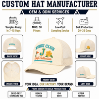 Casquette Trucker personnalisée à 5 panneaux en maille crème avec broderie florale rétro pour le golf, idéale pour l'été en extérieur, vente en gros OEM ODM