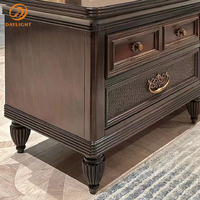 Meuble TV sur mesure européen, ensemble de luxe en bois pour hôtel, banc TV long en acajou vintage, haut de gamme, classique, Italie, support TV exquis