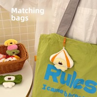 En gros Porte-clés en peluche chiot Oden Kawaii, mini chien en peluche doux, breloque de sac, pendentif décoratif mignon pour sac à dos, cadeau