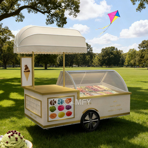 Carrito de Comida Móvil para Venta de Helados, Remolcable, Resistente a la Corrosión, Metálico, de 4 Ruedas, Personalizable, Amplia Selección, Multifuncional, para Exteriores - Product Image 3