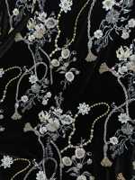 Automne hiver velours Sequin brodé tissu nouveau Style chinois gilet tissu perle Tube broderie Style Cheongsam tissu