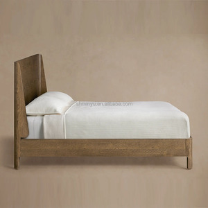 Cama de Madera Moderna de Alta Calidad con Diseño Francés Simple, Tamaño King, Color Personalizado, Tallada a Mano, Duradera - Product Image 3
