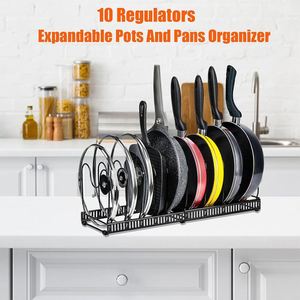 Organisateur de cuisine extensible 3-en-1 facile à monter soi-même pour casseroles, poêles et couvercles - Product Image 6