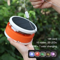 Multifunktionale Solar-Campinglaterne IP64 Wasserdicht USB-Aufladbare LED-Lichterkette mit Powerbank für den Außenbereich