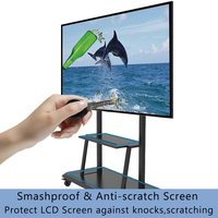 Layar LCD Anti Pecah 4K 65 Inci Smart TV untuk Monitor FHD, Kios Iklan dengan Tampilan Wifi Android