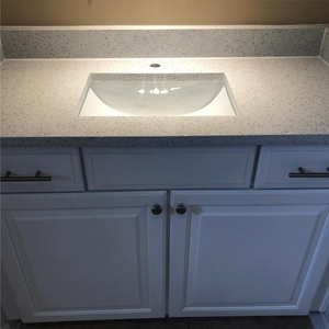 Mobiletto da Bagno <span class=keywords><strong>Angolare</strong></span> Piccolo con <span class=keywords><strong>Lavabo</strong></span> in Quarzo Bianco Scintillante 24 Pollici - Product Image 2