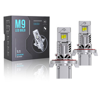 Ampoule de phare LED super lumineuse M9 H13, taille halogène, 12V 35W 7200LM, pour moto/voiture/camion avec ventilateur