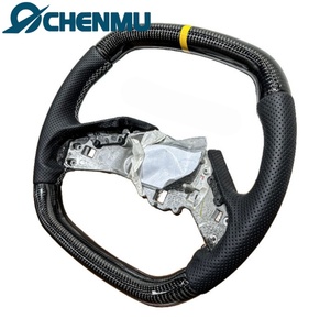Sortie d'usine adaptée pour Chevrolet XL <span class=keywords><strong>Corvette</strong></span> <span class=keywords><strong>C5</strong></span> C6 C7 C8 Camaro 5th 6th 7th volant en Fiber de carbone en cuir perforé - Product Image 5