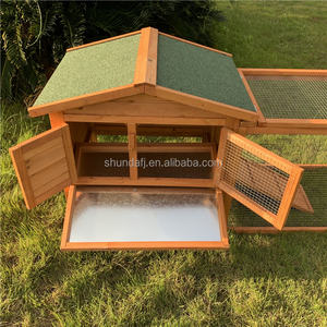 Jaula para Conejos de Madera Ecológica SDR015, para Interiores y Exteriores, Techo Impermeable Grande, Bandeja Antiderrames y Rampa para Conejos y Cobayas - Product Image 4