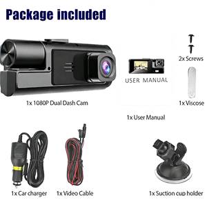 Cámara para Auto, Caja Negra HD 1080P, Pantalla IPS de 2 Pulgadas, Impermeable, Visión Nocturna, Tres Cámaras, 1 Año de Garantía - Product Image 5