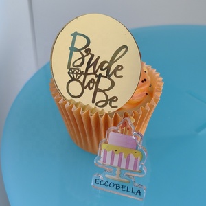 Mini acrylique mariée douche Cupcake Topper gâteau décoration approvisionnement pour les futures mariées - Product Image 3