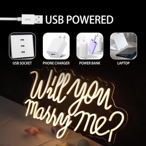 Letrero de Neón '¿Te Casarías Conmigo?' para Fondo de Fiesta de Boda, Letras LED Iluminadas para Propuesta de Matrimonio, Día de San Valentín - Product Image 3
