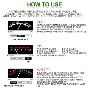 3-trong-1 đất Tester, nhà máy đo độ ẩm ánh sáng và pH công cụ kiểm tra, pin-miễn phí cho Vườn cỏ trang trại sử dụng - Product Image 5