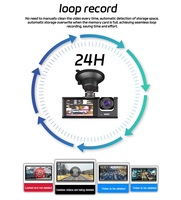 Cámara DVR para Auto de 3 Canales con Control WiFi, Cámara para Tablero de Vehículo, Grabadora de Video 1080P, Cámara de Visión Trasera para Vehículo, Caja Negra