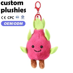 Vente directe usine – Porte-clés en peluche simulation fruit du <span class=keywords><strong>dragon</strong></span> avec yeux en plastique – Cadeau pour enfant - Product Image 1